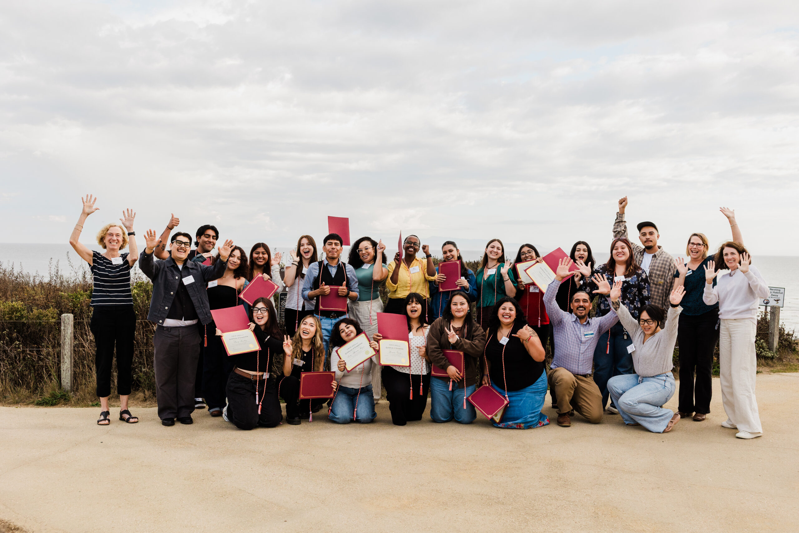 Students, faculty, staff, and donors gather for a group photo to celebrate the Building Belonging program.