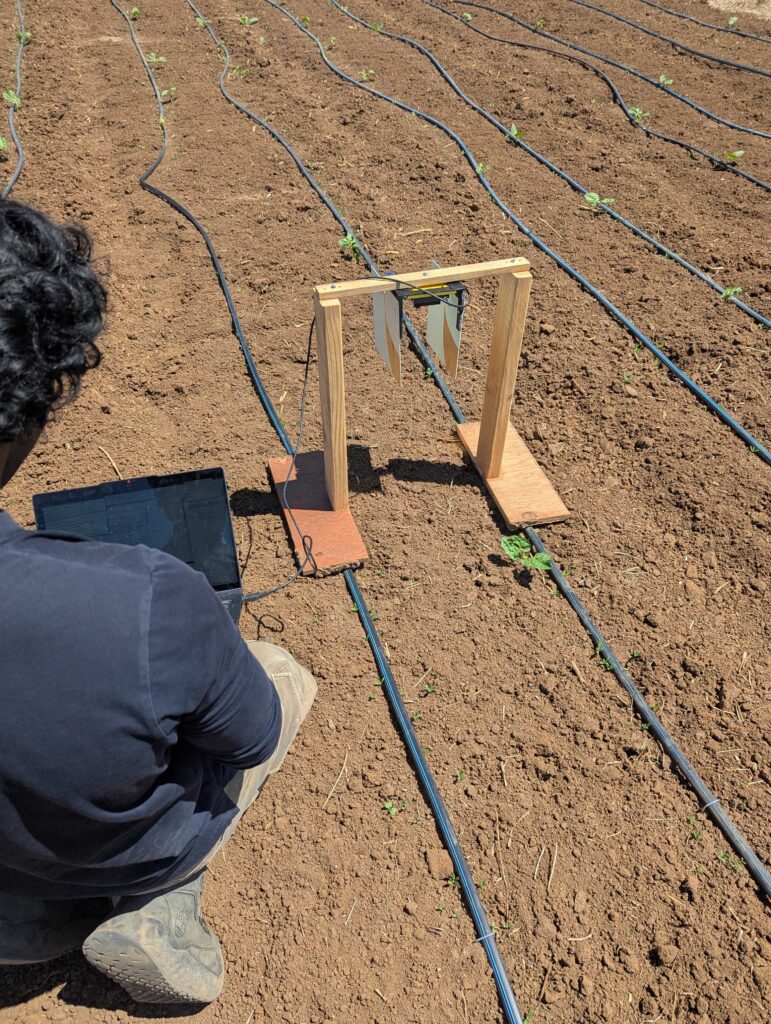 device in field at farm